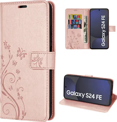 Produktbild von Samsung Galaxy S24 FE Hülle - Handyhülle Wallet Case Flip Cover Tasche Roségold