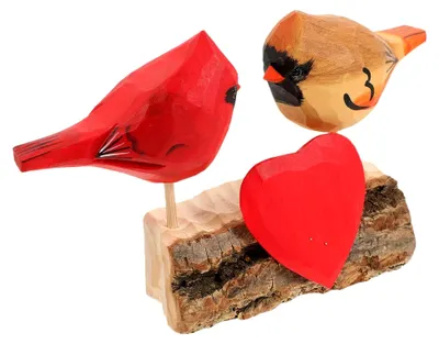 Produktbild von Dekorative Vogel-Figur Tischdekoration Valentinstag Holzornament Hochzeit Geschenk Liebe Deko Vogel Holz Aufhängen Holzfigur für Engagement Dekoration
