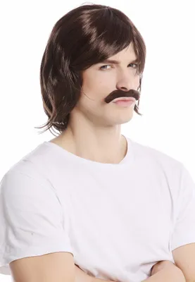 Produktbild von WIG ME UP Perücke Bart braun 70er Jahre 91105-ZA4