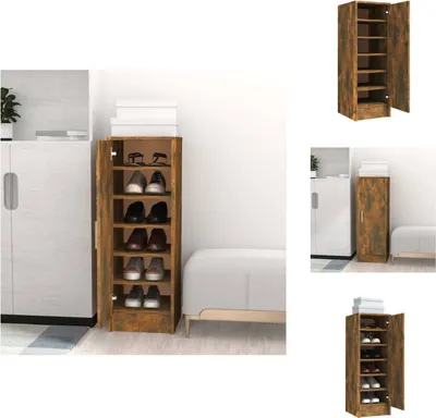 Obrázek produktu pro vidaXL Botník kouřový dub 32x35x92 cm materiál na bázi dřeva - Botníky a skříně