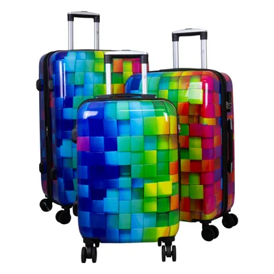 Produktbild von Hartschalen-Kofferset Trolleyset 3 teilig Mosaik Motivkoffer