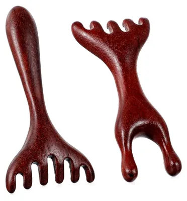 Produktbild von Holz-Kopfmassagegerät zur Stressreduktion und Entspannung