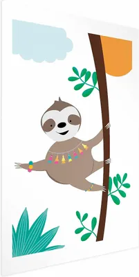 Produktbild von Posterpapier Poster - Cheerful Sloth 29.7x42 cm Für Kinder g-A-0207-ao-a