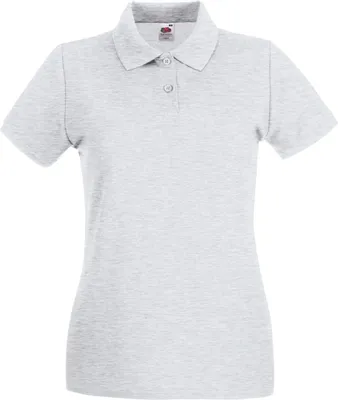 Produktbild von Fruit Of The Loom Damen Lady-Fit Premium Poloshirt BC1377 (S) (Aschgrau)