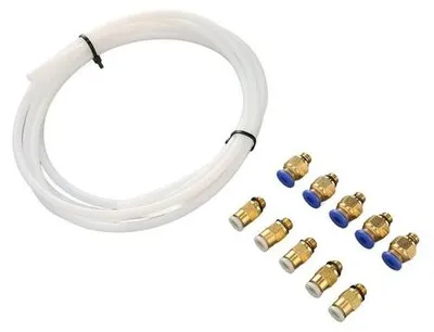 Productafbeelding van PTFE-slangset van 2 meter voor 3D-printers, inclusief 5 pneumatische onderdelen
