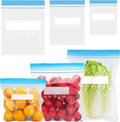 Produktbild von Famanu Aufbewahrungsbeutel 70 Stück mit Reißverschluss für Lebensmittel - Gefrierbeutel für Obst, Gemüse, Fleisch, Getreide und Snacks -