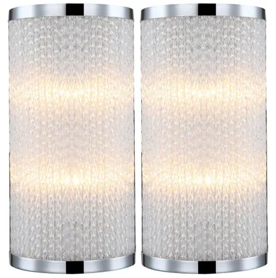 Produktbild von 2er Set Wandleuchte, verchromt, Glas satiniert, 2 flammig, H 30 cm