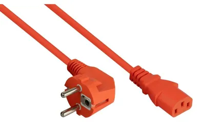 Immagine prodotto di Kabelmeister SK0130-O100 kabelmeister Schutzkontakt-St. (90° gew.) an C13 orange 10m