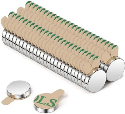 Produktbild von Neodymium-Magneten 8x1 mm, Selbstklebend, für Kühlschränke, Whiteboards, Fotos, Bastelprojekte, Schaukästen (60 Stück)