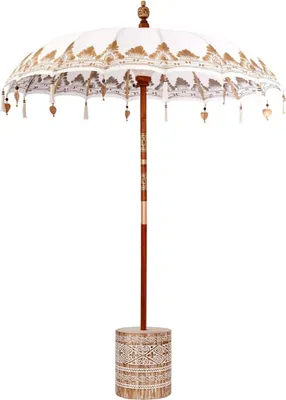 Obrázok produktu pre vidaXL Balijský slnečník s podstavcom krémový 185 x 185 x 260 cm