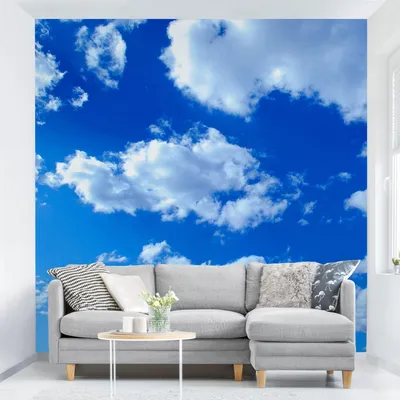 Produktbild von Fototapete Himmel - Vliestapete - Bildtapete UV-beständig Wolken blau Motiv Wandtapete geruchsfrei