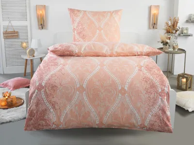 Produktbild von Bettwäsche Winter Biber Feinbiber Baumwolle 2x 135x200 + 2x 80x80 cm Doppelpack Design: Deluxe Ornament