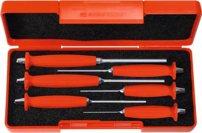 Zdjęcie produktu dla PB Swiss Tools Zestaw punktaków z uchwytem, w plastikowym pudełku ABS, zestaw 6-częściowy