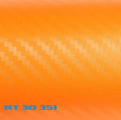 Produktbild von (5,91€/m²) Rapid Teck® 3D Carbon Folie Orange Autofolie 152 cm Breite Laufmeterware selbstklebende Folie mit Luftkanälen Auto Folie Carbonfolie