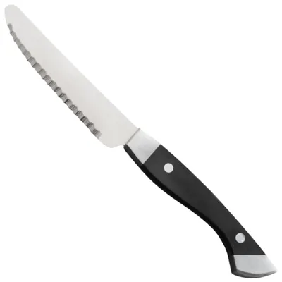 Produktbild von Steakmesser mit Wellenschliff, Griff aus Edelstahl, POM, Länge 130 mm - Hendi 841082