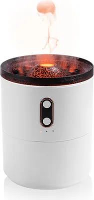 Image de (version plug-in) Humidificateur à pulvérisation, Purify Air Crack Flame Aroma Humidificateur haute fréquence 450 ml pour chambre à coucher