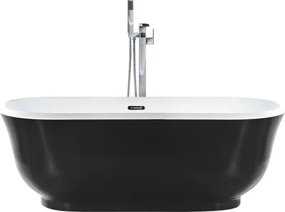 Produktbild von BELIANI Badewanne Schwarz 170 x 77 cm Acryl Freistehend Römischer Stil