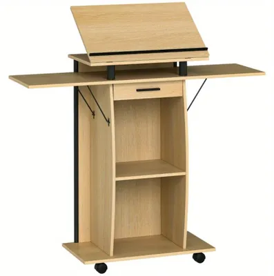 Produktbild von Schreibtisch - Computertisch - Arbeitsplatz - Bürotisch - Schreibtischmöbel - Mobil mit Rollen