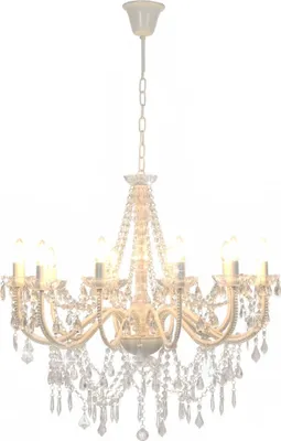 Immagine prodotto di vidaXL Lampadario con perle bianche 12 prese E14