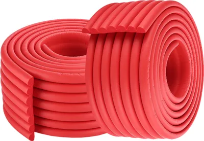 Image de (pack de 2) 2 mètres de W-forme multifonctionnelle ultra-large protection de bord Barre de pare-chocs élargie et épaissie pour enfants, rouge