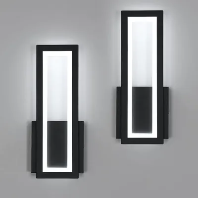 Produktbild von Osairous Wandleuchte LED Innen Modern, 2 Stück 16W 1800LM 6500K, Schwarz