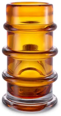 Produktbild von Casa Padrino Luxus Glas Vase Bernstein Ø 16 x H. 29,5 cm - Mundgeblasene Blumenvase - Runde Deko Blumenvase - Deko Accessoires - Deko Glas Vasen - Luxus Accessoires