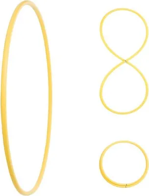 Produktbild von Faltbarer Hula Hoop, HDPE-20mm, Gelb, Ø90 cm