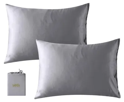 Zdjęcie produktu dla Poszewki na poduszki 40x60 cm, bambus, zestaw 2 sztuk, kolor szary, chłodzące, hipoalergiczne