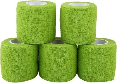 Produktbild von Selbstklebende Verbandrol für Fußverletzungen und Schwellungen, wasserdicht, grün, 5 Rollen.