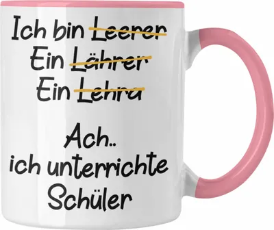Produktbild von Trendation - Lehrer Tasse Geschenk Kaffeetasse mit Spruch Lehrer Geschenkidee Lustig Sprüche (Rosa)