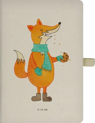 Produktbild von Mr. & Mrs. Panda Skizzenbuch Fuchs Keks - Transparent - Geschenk, notizbuch, Winter, Skizzenheft, A4 Hardcover, Tagebuch, Weihnachten, Journal, Adressbuch, Plätzchen