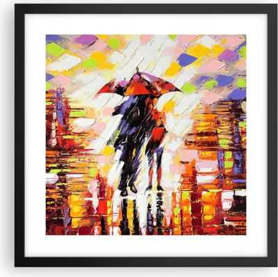 Produktbild von Gerahmtes Poster - Schwarzer Rahmen - gehen liebhaber - 40x40 cm - Wand Bild - Wanddeko - Wandbilder - Kunstposter - Wandposter - Bilderrahmen - Bilder - Kunstdruck - Wandbild - P2BAC40x40-3527