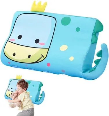 Zdjęcie produktu dla Ergonomiczna poduszka z pianki memory dla dzieci, 45 x 27 cm, przeznaczona dla dzieci w wieku 2-3 lata, z motywem lwa, wygodna poduszka dziecięca z poszewką, idealna dla przedszkolaków