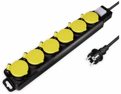 Produktbild von LogiLink Outdoor-Steckdosenleiste 6-fach schwarz IP44