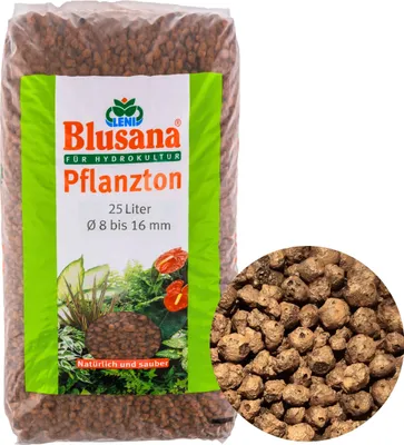 Produktbild von Blusana Blähton Pflanzsubstrat 25l grobe Körnung 8-16mm Tongranulat Hydrokultur & Drainage Pflanzton Granulat