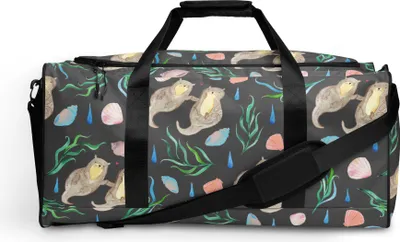 Produktbild von Mr. & Mrs. Panda Duffle-Bag Otterliebe Design - Weiß - Geschenk, Duffel Bag, Meer, Aquarell, Muscheln, Beach, Sporttasche, Damen, Maritim, Reisetasche, Herren, Otter