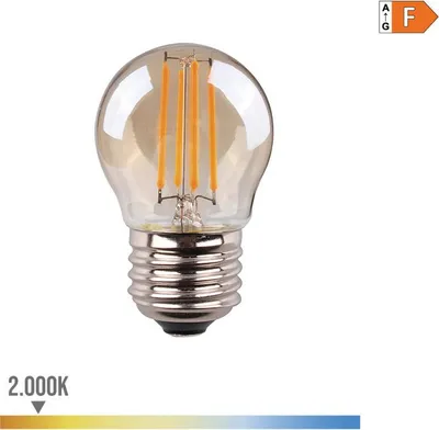 Image de Ampoule Led Vintage E27 Sphérique Filament Led, Rétro, Lumière Chaude - Edm