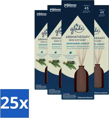 Image de Glade - Refreshing Energy Reed Diffuser - Diffuseur de parfum d'aromathérapie - 80 ml - Pack avantage - 25 pièces
