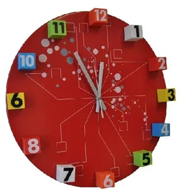 Produktbild von Dekorative Wanduhr verschiedene Farben, Farbe:Rot