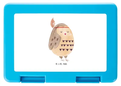 Produktbild von Mr. & Mrs. Panda Bentobox Eule Federschmuck - Weiß - Geschenk, Brot Aufbewahrungsbox, Dekoration, Bento Box, Owl, Jausenbox, Lunchbox, Frühstücksbox, Waldtiere, Abenteuer