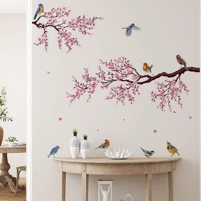 Immagine prodotto di Adesivi da parete Fiore di Ciliegio - Decorazione parete per bambini - Adesivi da parete per soggiorno - Adesivi da parete per camera da letto - Adesivi da parete per cucina - 100% Vinile amichevole