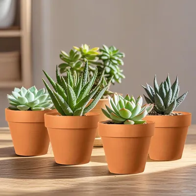 Produktbild von Terrakotta Pflanzkübel für fettbildende Pflanzen - 20 Stück - 4,5x4 cm