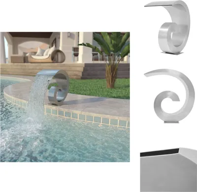 Image de vidaXL Cascade de piscine en acier inoxydable 50x30x53 cm Argent - Fontaines & cascades