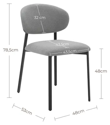 Produktbild von CHITA Polsterstuhl (4 St) 4-Fuß-Stuhl, Esszimmerstuhl, Verstellbare Füße, Metallgestell