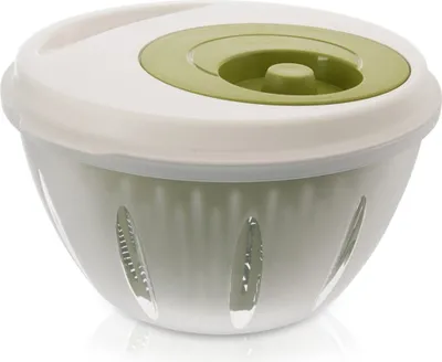 Produktbild von Orion | Salatschleuder - 4,5 l - Transparent/Grün - Handbetriebene - Spülmaschinenfest - Robust