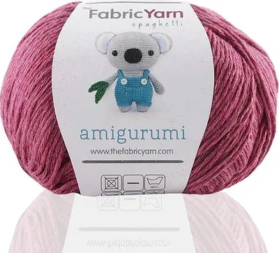 Image de Fil de coton d'usine Fil pour amigurumi 100 % coton 200 mètres Pruim