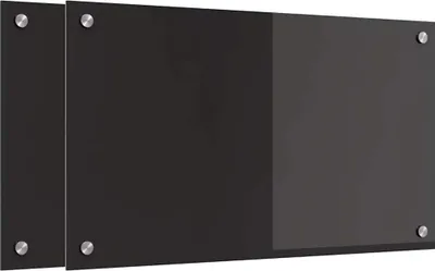 Immagine prodotto di vidaXL Pannello da cucina, 2 pezzi, nero, 70 x 40 cm, vetro temperato