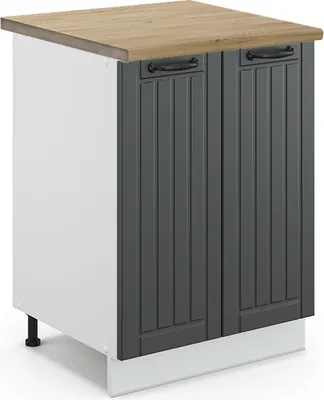 Produktbild von Küchenunterschrank Vicco Fame-Line Anthrazit Landhaus 60 cm , AP Eiche, Model 46298