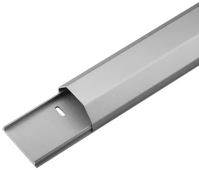 Image de Goobay 90668 Chemin de câbles demi-rond en aluminium 50 mm, longueur 1,1 m, argent - pour poser les câbles de manière invisible