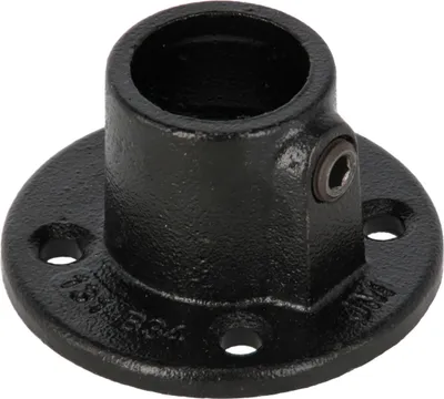 Produktbild von Rohrverbinder Fußplatte rund schwarz 1 1/4" (42,4 mm) AVERDE